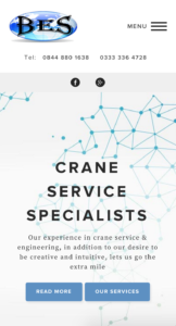 an image of the BES website for mobile