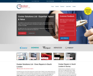 an image of Cooker Solutions website for desktop